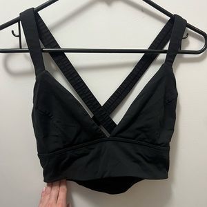 Lululemon Athletica Black Deep V Cross Strap Bra